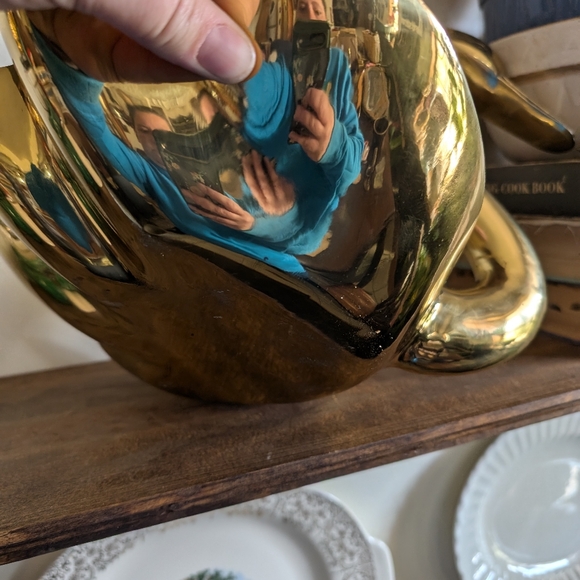 Very Large Brass Swan Bowl Duck Vintage Big Rare Mid Century Modern MCM Planter - Picture 5 of 11